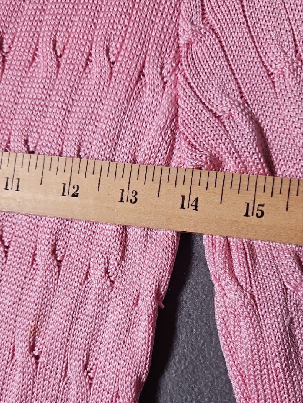 Luxury Ralph Lauren 100% Silk Pink Cable Knit Sweater Dress Tunic - Picture 10 of 12